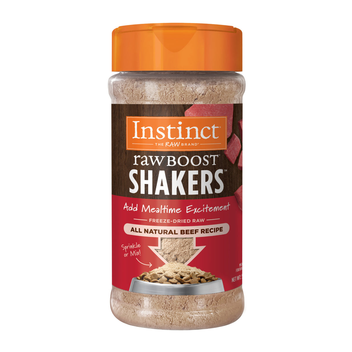 Instinct Freeze-Dried Raw Boost Shakers Grain-Free Beef Recipe Freeze-Dried Dog Food Topper