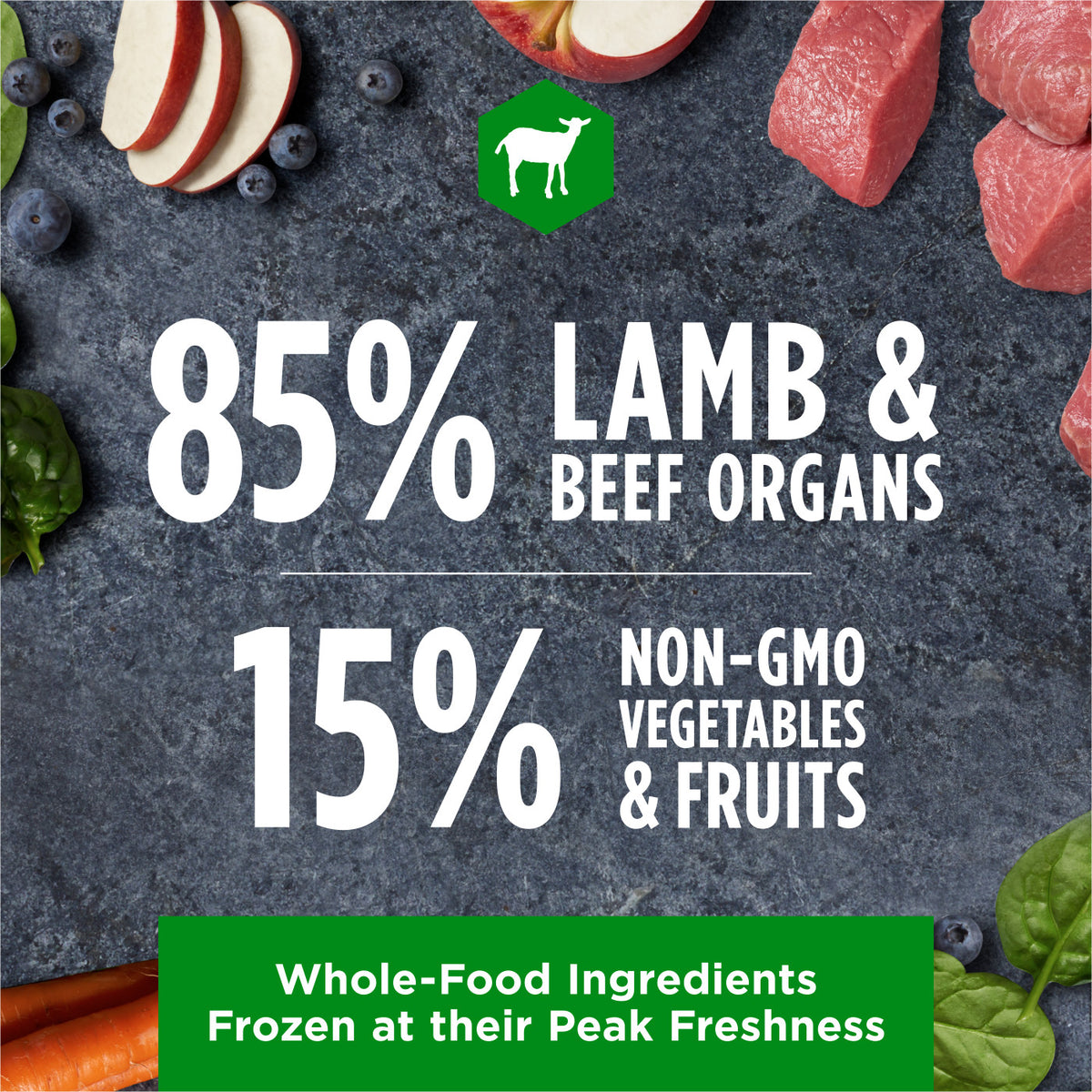 Instinct Frozen Raw Bites Grain-Free Grass-Fed Lamb Recipe Dog Food
