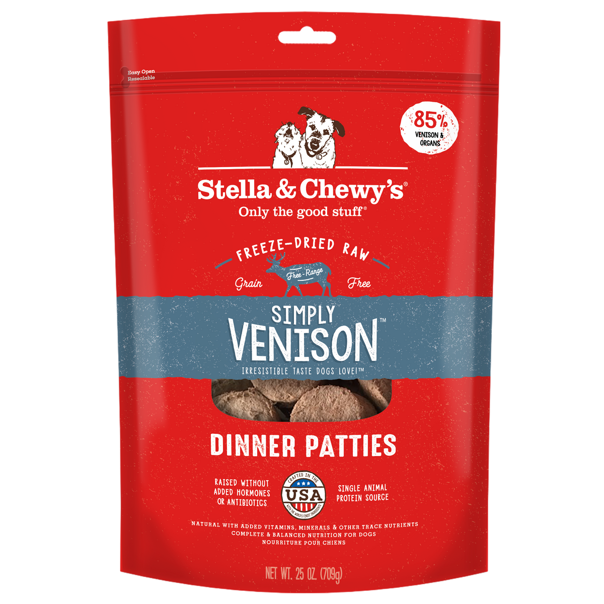 Stella &amp; Chewy&#39;s Freeze-Dried Raw Simply Venison Dinner Patties Dog Food