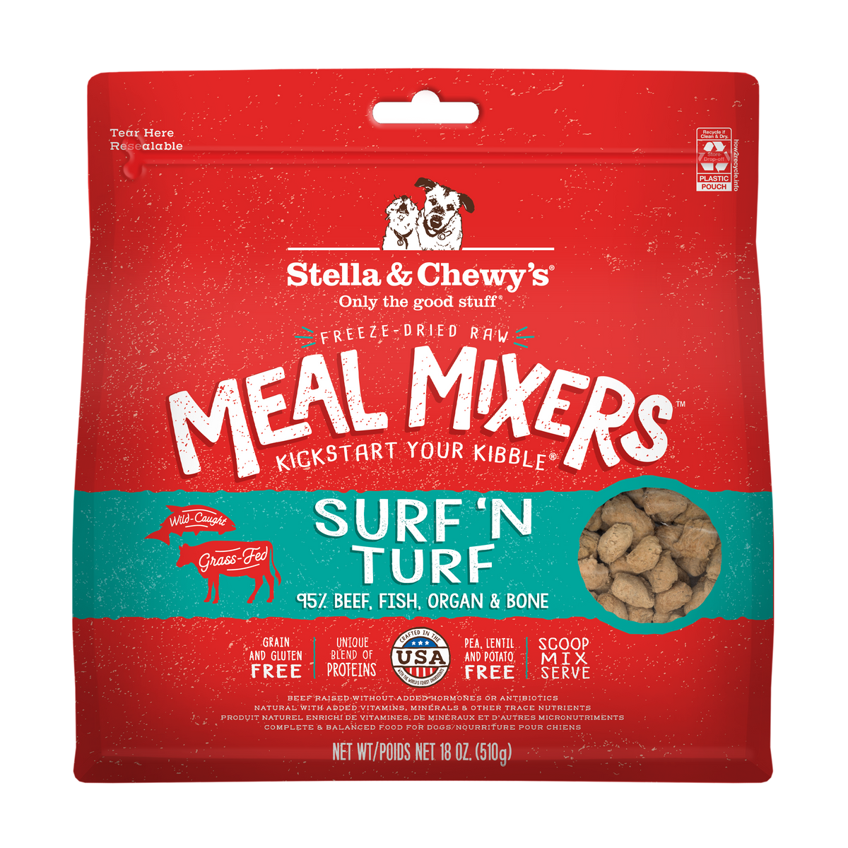 Stella &amp; Chewy&#39;s Freeze-Dried Raw Surf &amp; Turf Meal Mixers Dog Food Topper