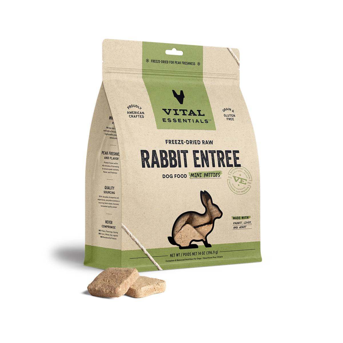 Vital Essentials Freeze-Dried Raw Rabbit Dog Food
