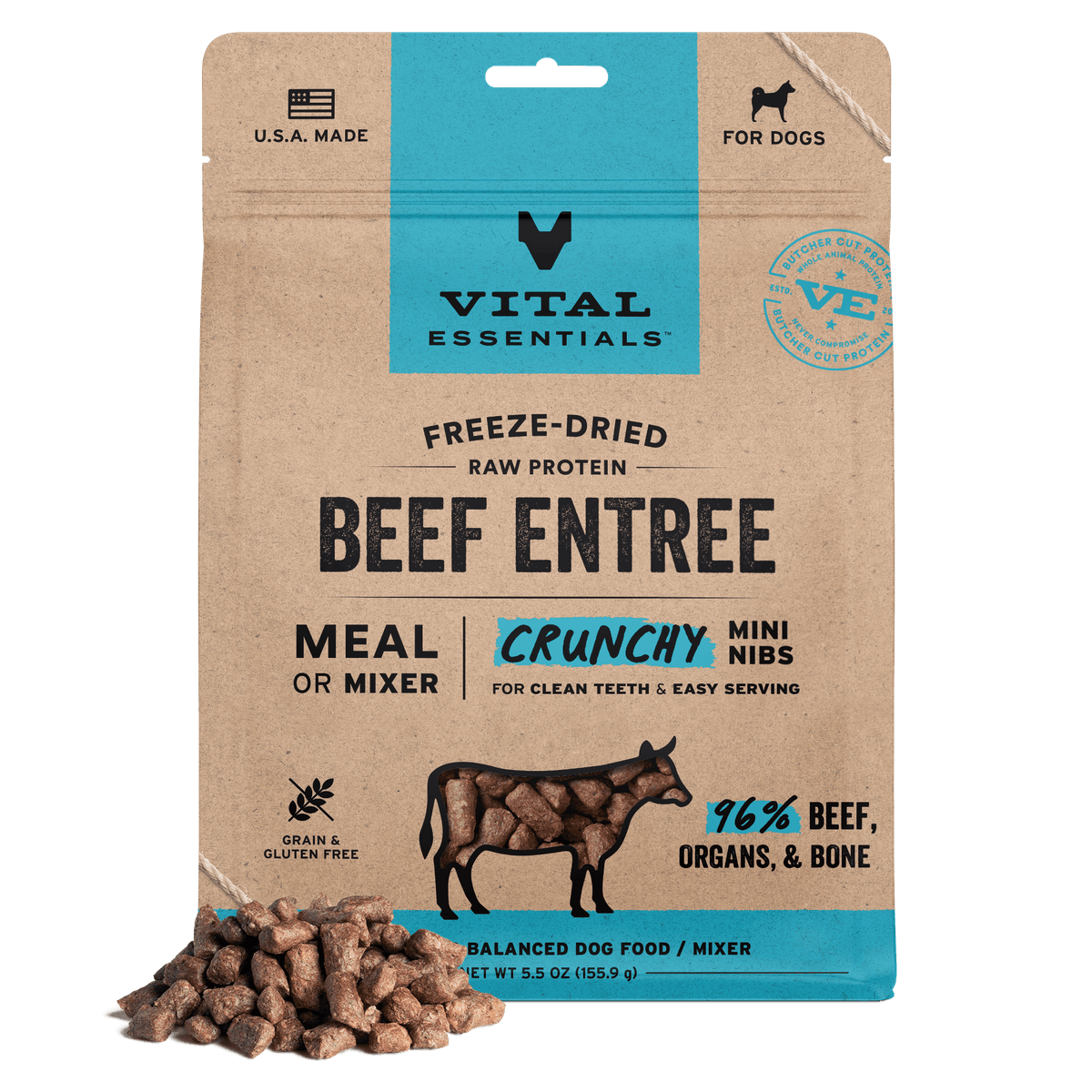 Vital Essentials Freeze-Dried Raw Beef Dog Food