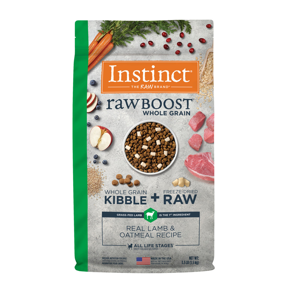 Instinct Raw Boost Whole Grain Real Lamb &amp; Oatmeal Recipe Dry Dog Food