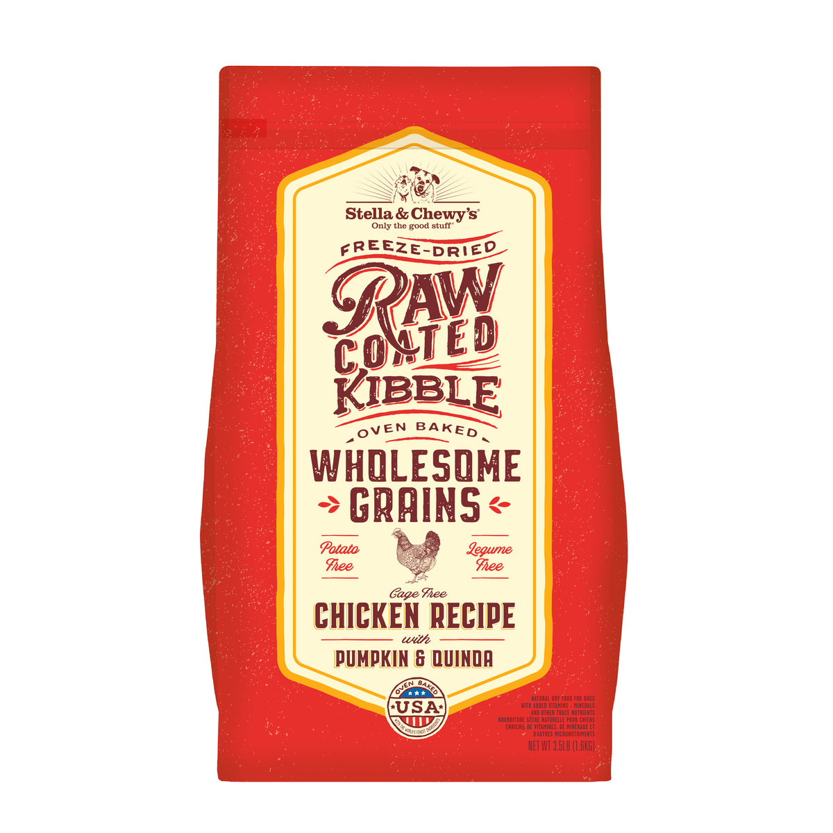 Stella &amp; Chewy&#39;s Kibble Raw Coated Wholesome Grains Chicken Dog Food