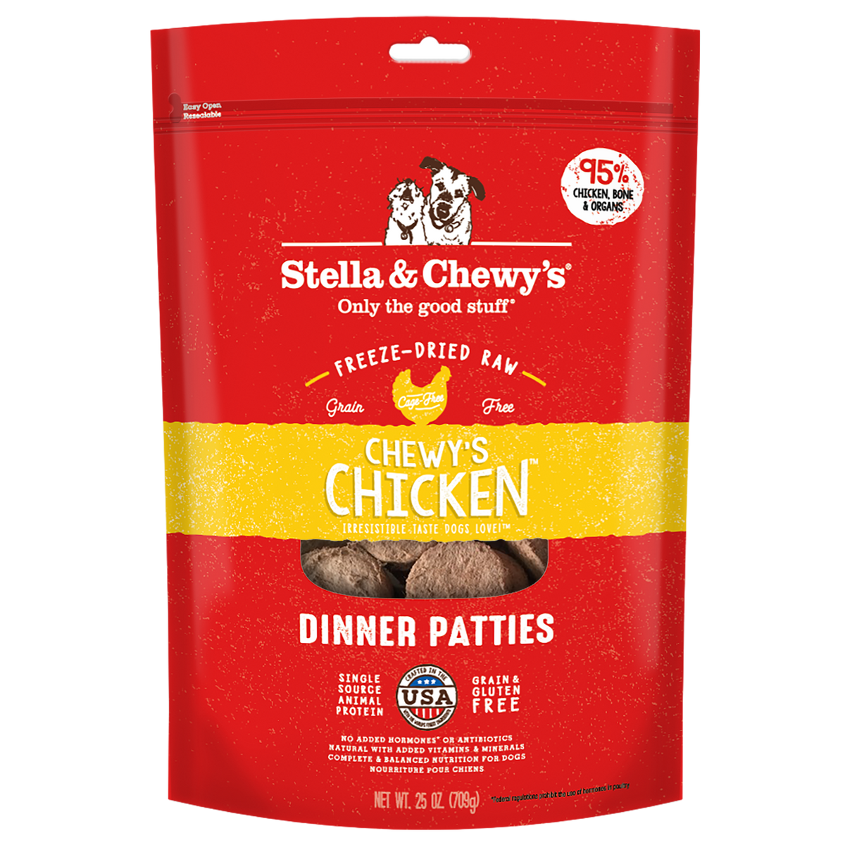 Stella &amp; Chewy&#39;s Freeze-Dried Raw Chewy&#39;s Chicken Dinner Patties Dog Food