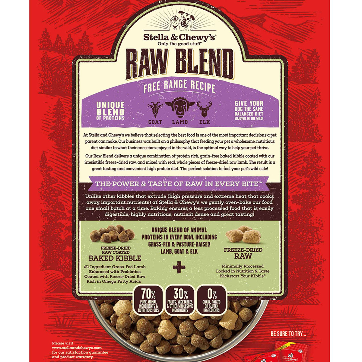 Stella &amp; Chewy&#39;s Kibble Raw Blend Free Range Lamb Dog Food