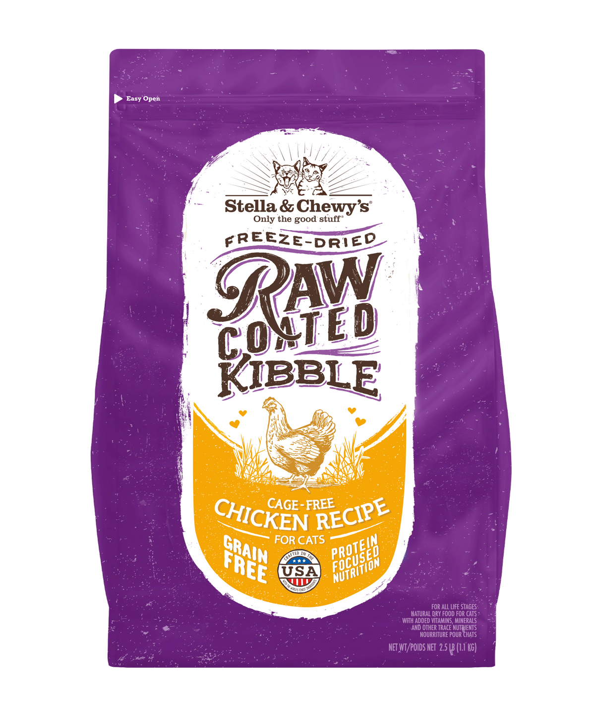 Stella &amp; Chewy&#39;s Kibble Raw Coated Chicken Cat Food