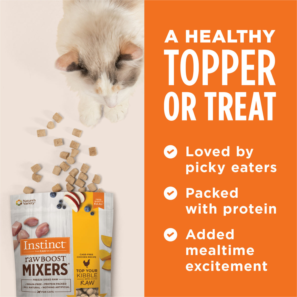 Instinct Freeze-Dried Raw Boost Mixers Grain-Free Chicken Recipe Freeze-Dried Cat Food Topper