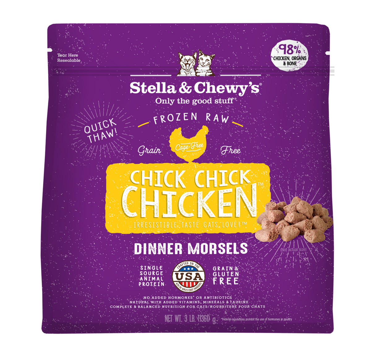 Stella &amp; Chewy&#39;s Frozen Raw Chick Chick Chicken Dinner Morsels Cat Food