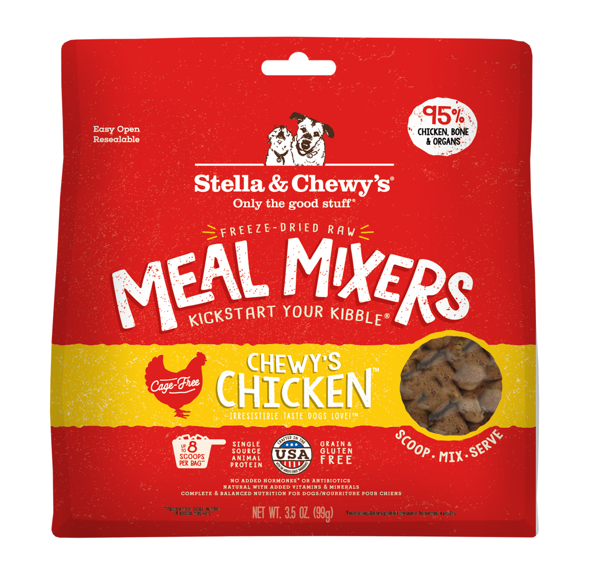 Stella &amp; Chewy&#39;s Freeze-Dried Raw Chewy&#39;s Chicken Meal Mixers Dog Food Topper