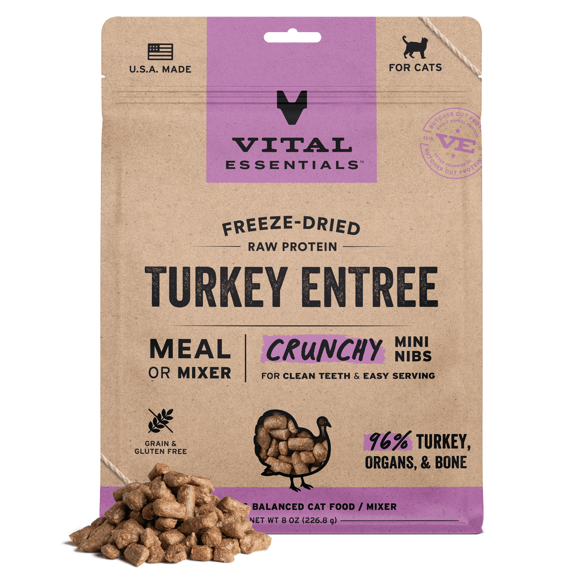 Vital Essentials Freeze-Dried Raw Turkey Cat Food
