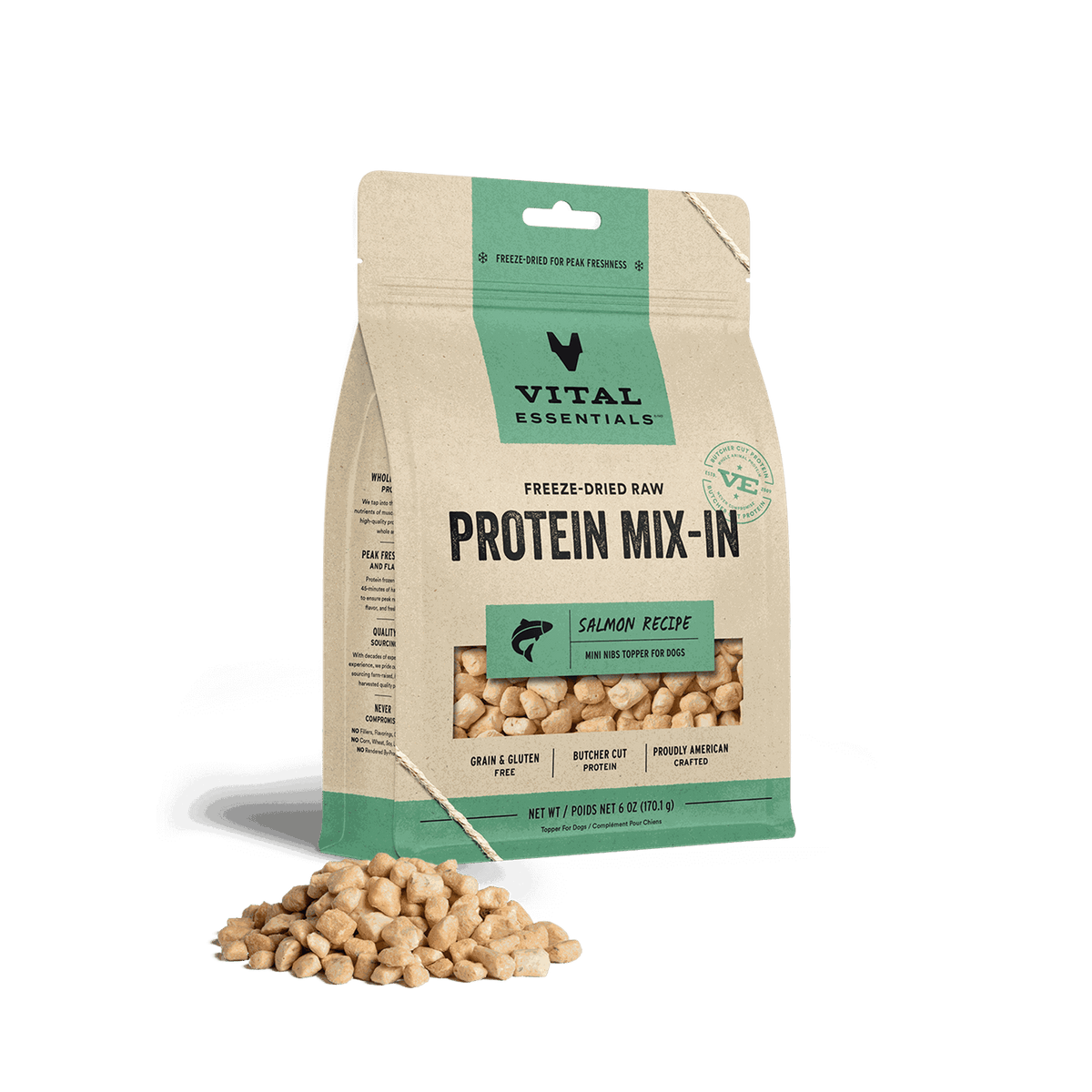 Vital Essentials Freeze-Dried Raw Protein Mix-In Salmon Dog Meal Topper