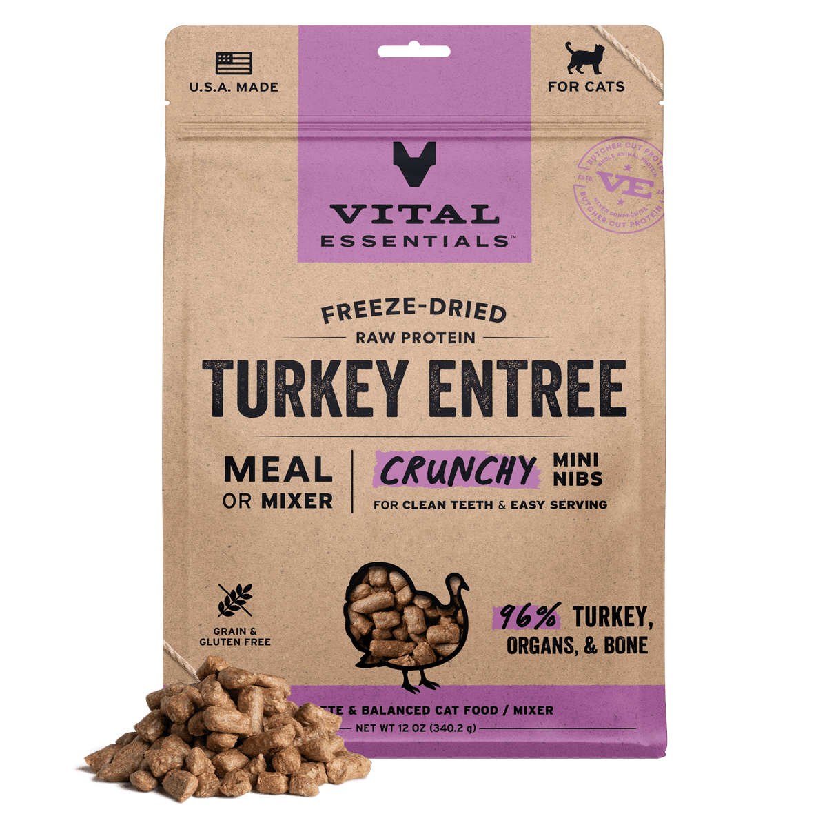Vital Essentials Freeze-Dried Raw Turkey Cat Food