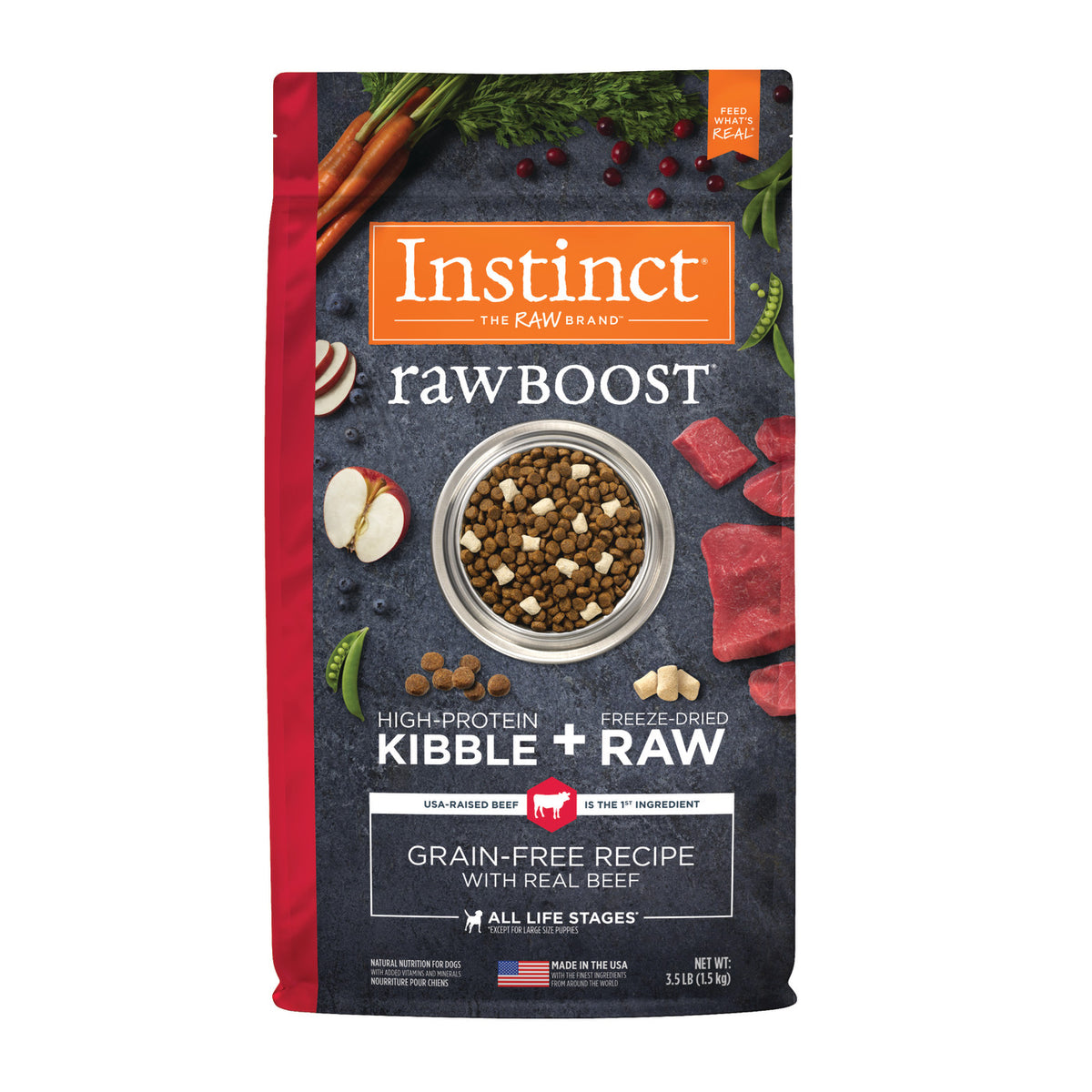 Instinct Raw Boost Grain-Free Recipe with Real Beef Dry Dog Food