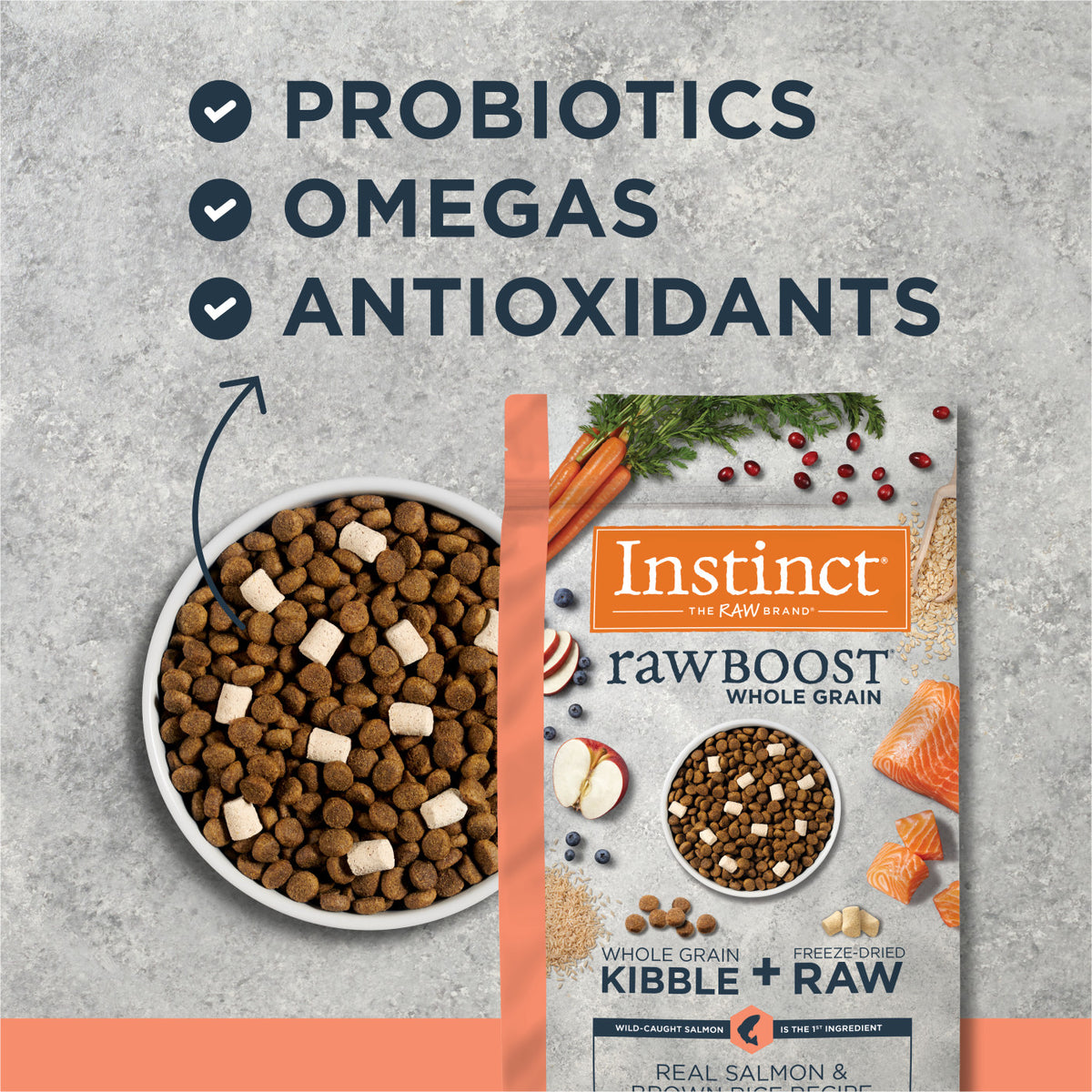 Instinct Raw Boost Whole Grain Real Salmon &amp; Brown Rice Recipe Dry Dog Food