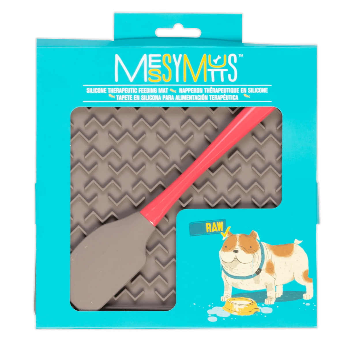 Messy Mutts Silicone Dog Licking Mat with Silicone Spatula