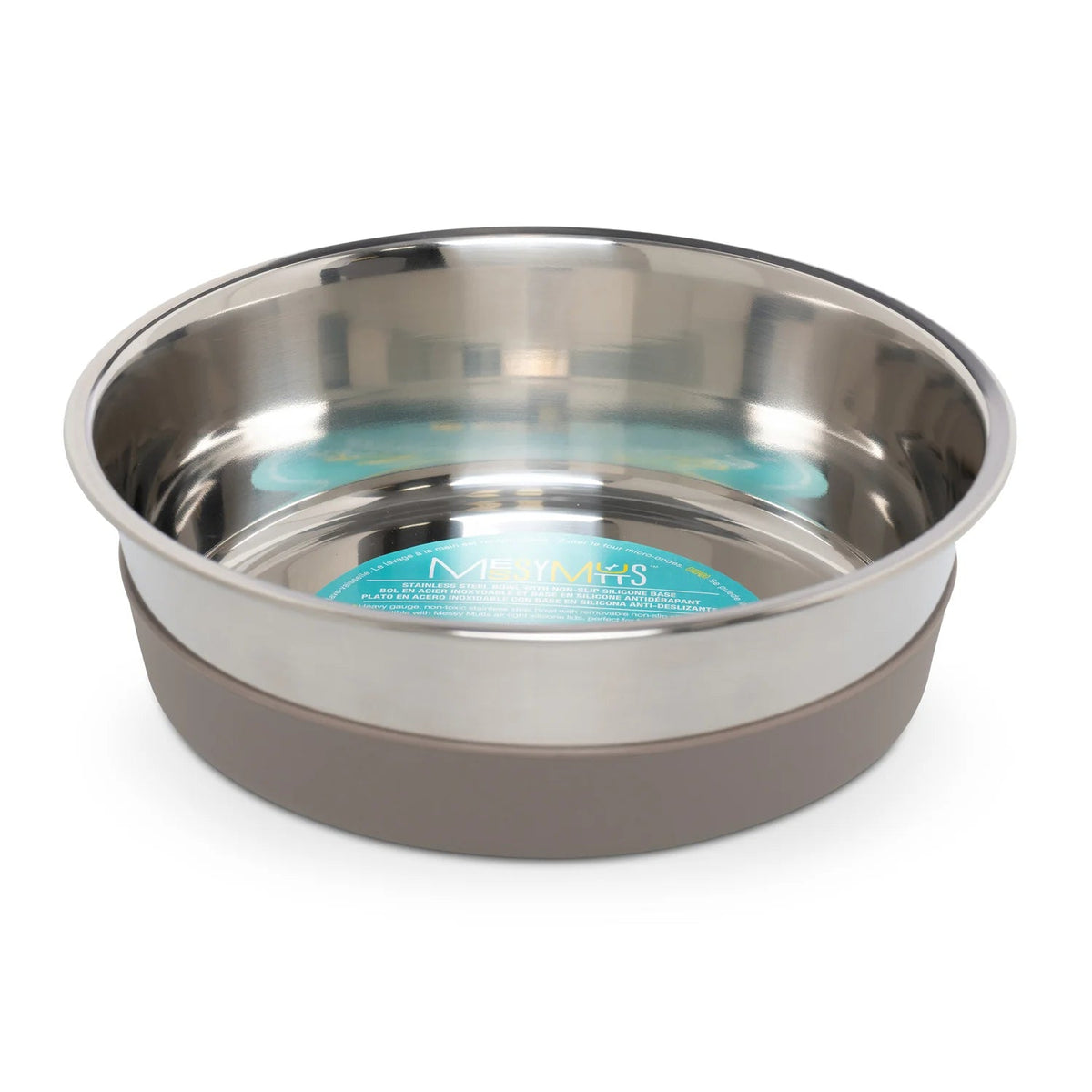 Messy Mutts Non-Toxic Stainless Steel Dog Bowl with Nonslip Bottom