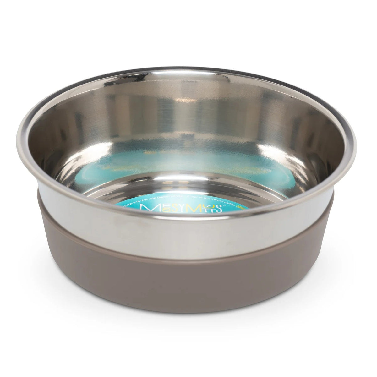 Messy Mutts Non-Toxic Stainless Steel Dog Bowl with Nonslip Bottom