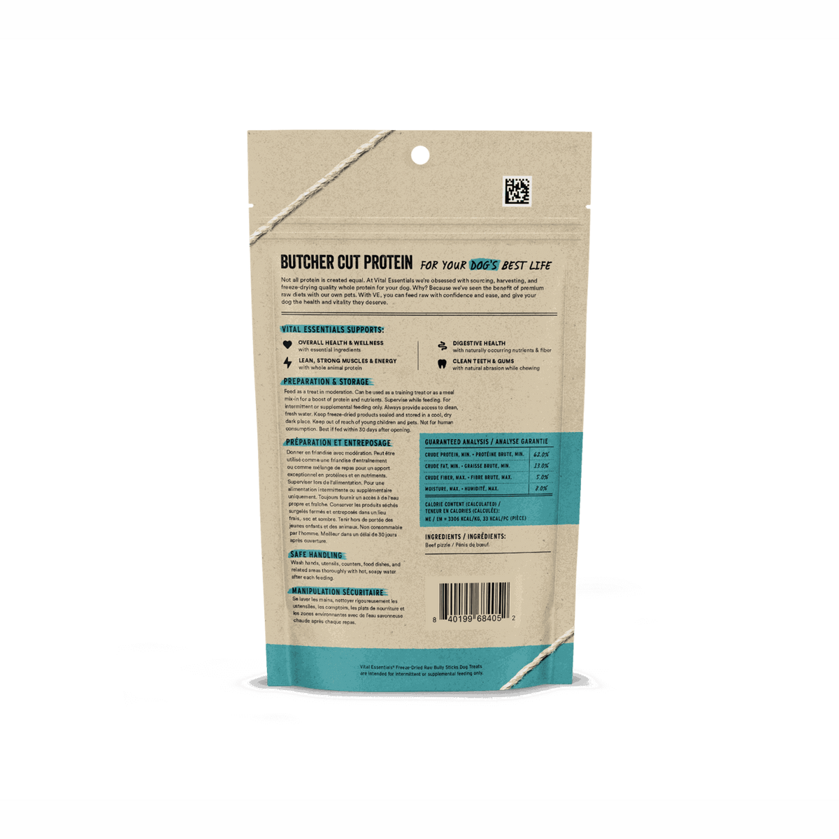 Vital Essentials Freeze-Dried Raw Bully Sticks Dog Chews