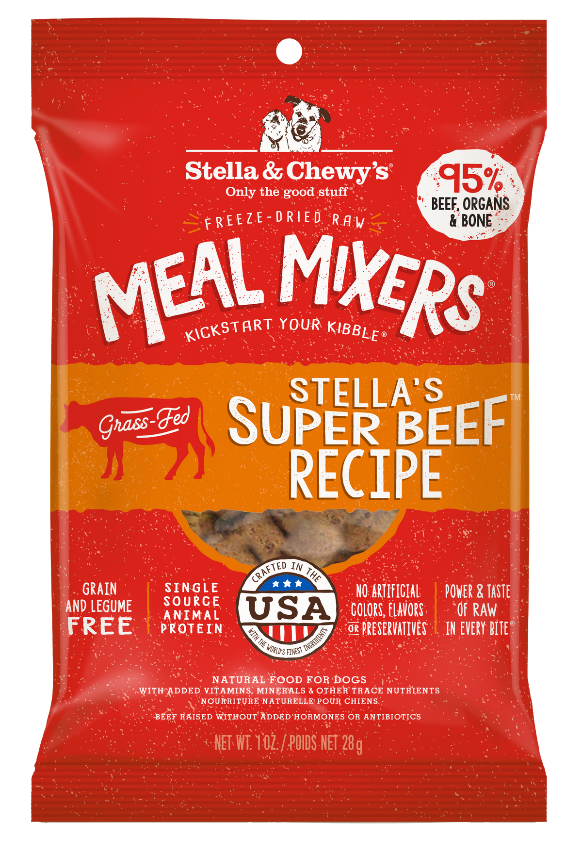 Stella &amp; Chewy&#39;s Freeze-Dried Raw Stella&#39;s Super Beef Meal Mixers Dog Food Topper