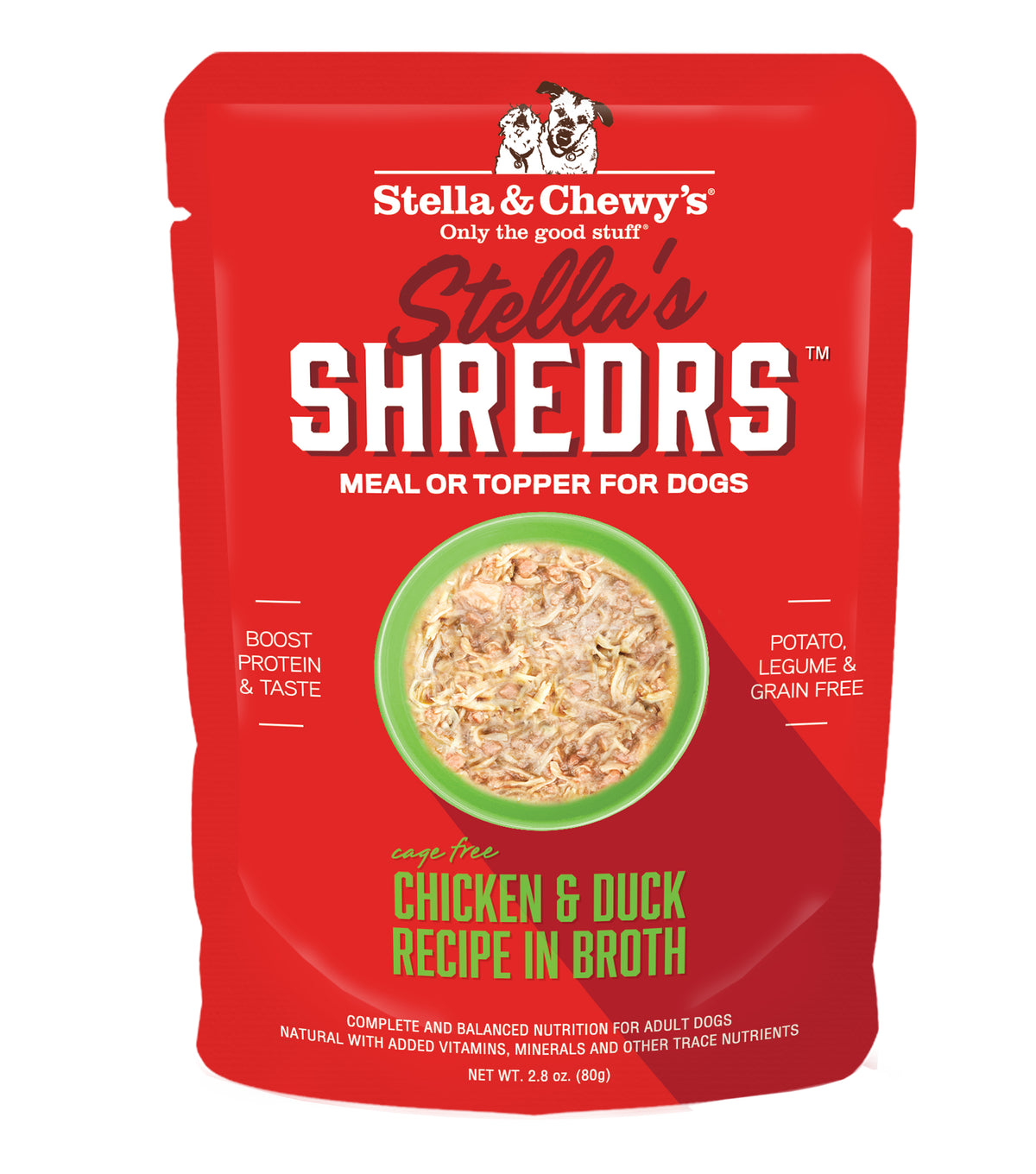 Stella &amp; Chewy&#39;s Stella&#39;s Shredrs Chicken &amp; Duck in Broth Dog Food