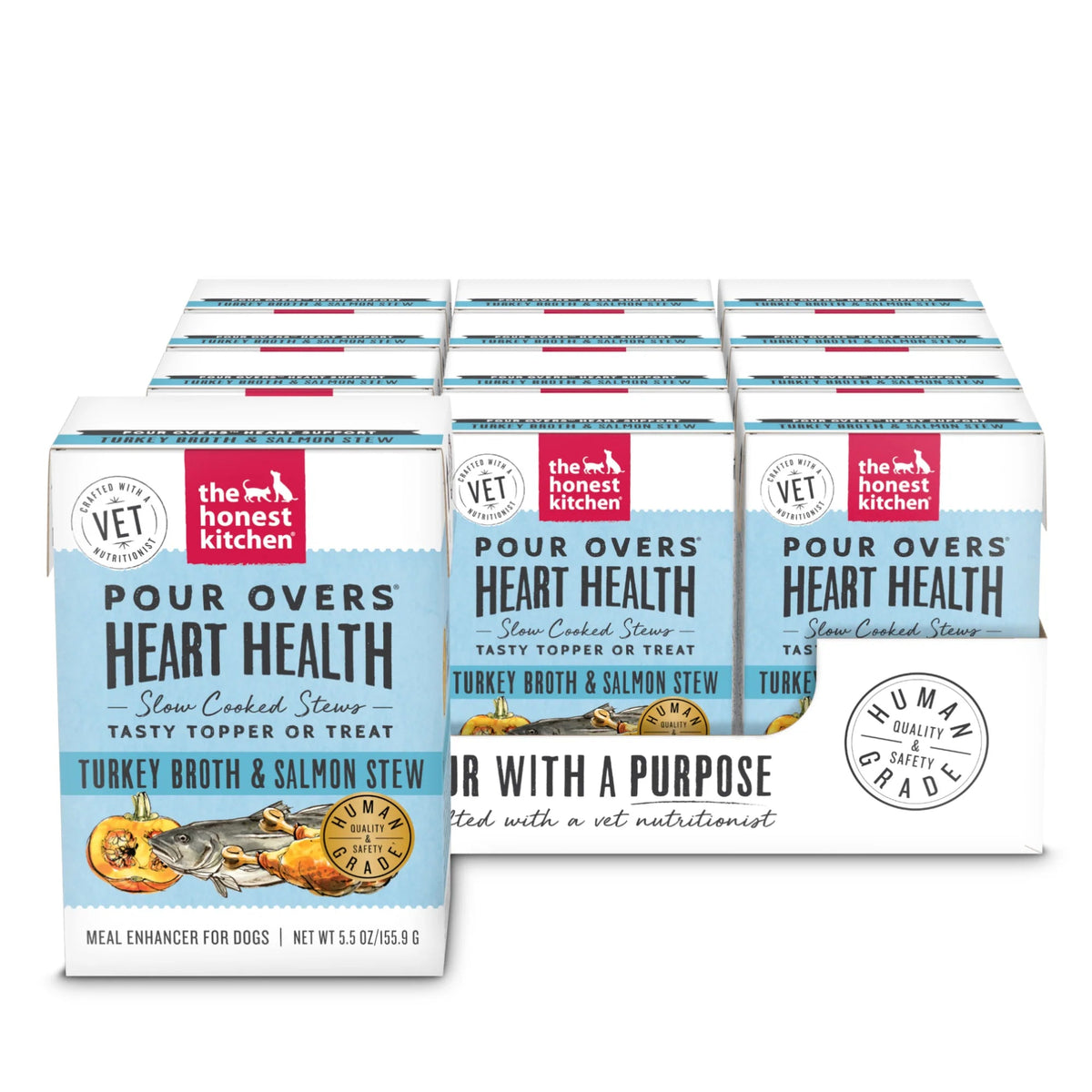 The Honest Kitchen Pour Overs Heart Health Turkey Broth &amp; Salmon Stew Dog Meal Topper
