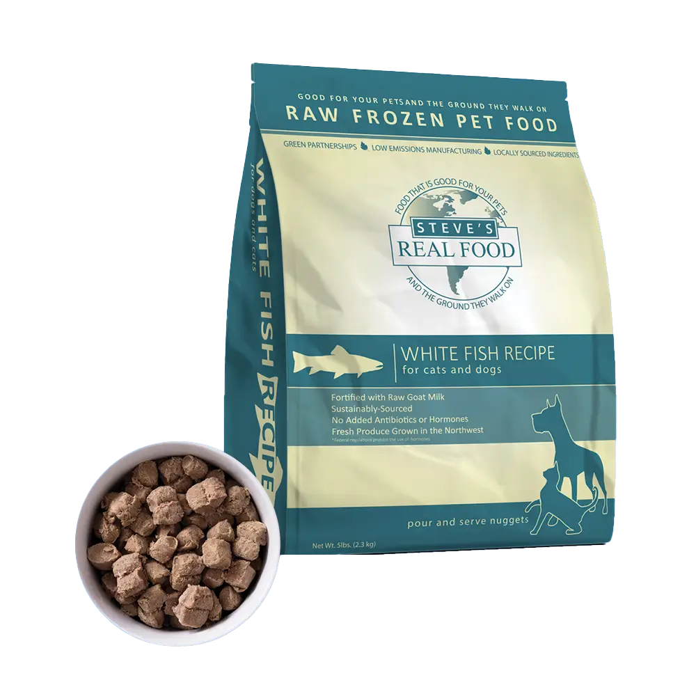 Steve&#39;s Real Food Frozen Whitefish Raw Dog &amp; Cat Food