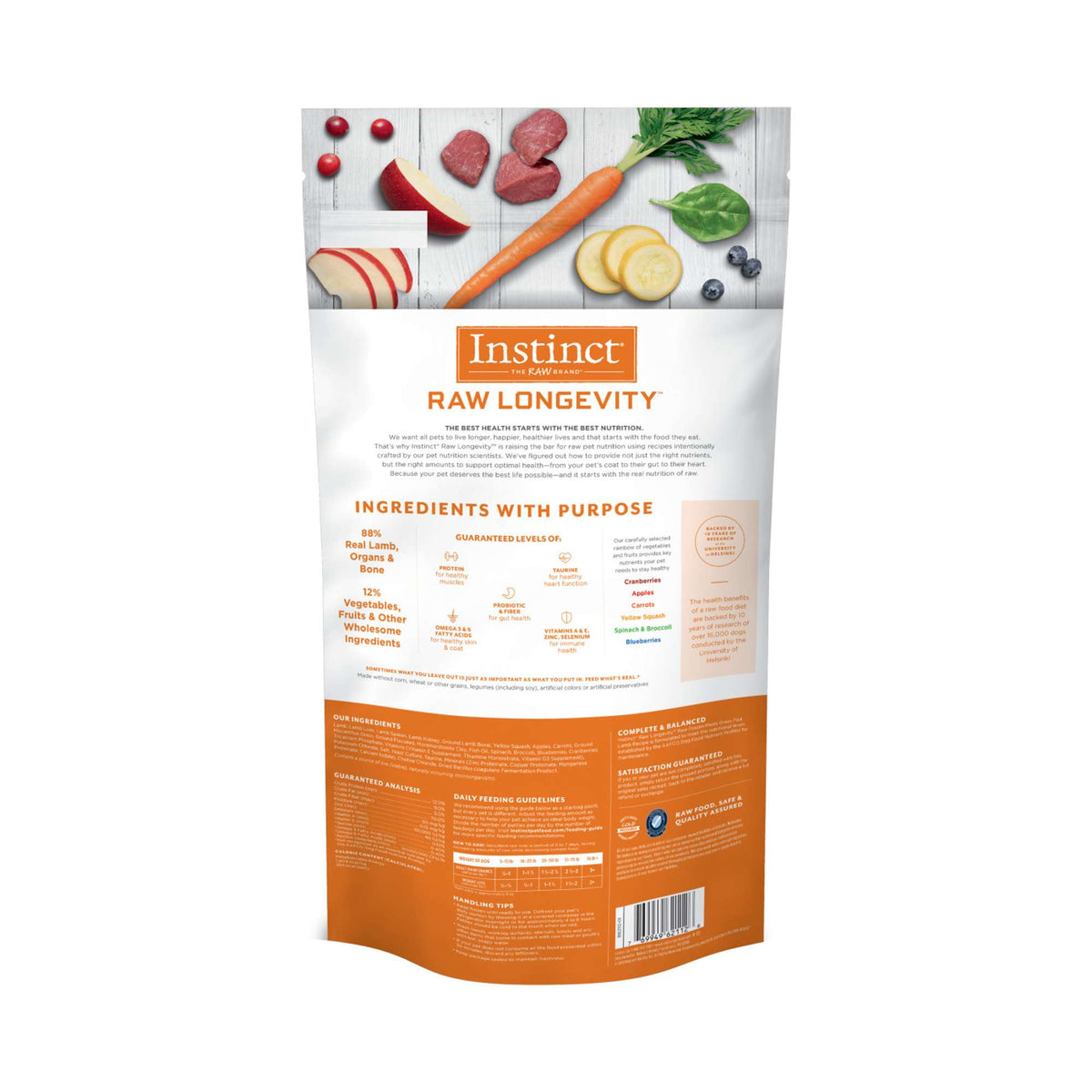Instinct® Raw Longevity™ Raw Frozen Meals Grass-Fed Lamb Recipe for Dogs