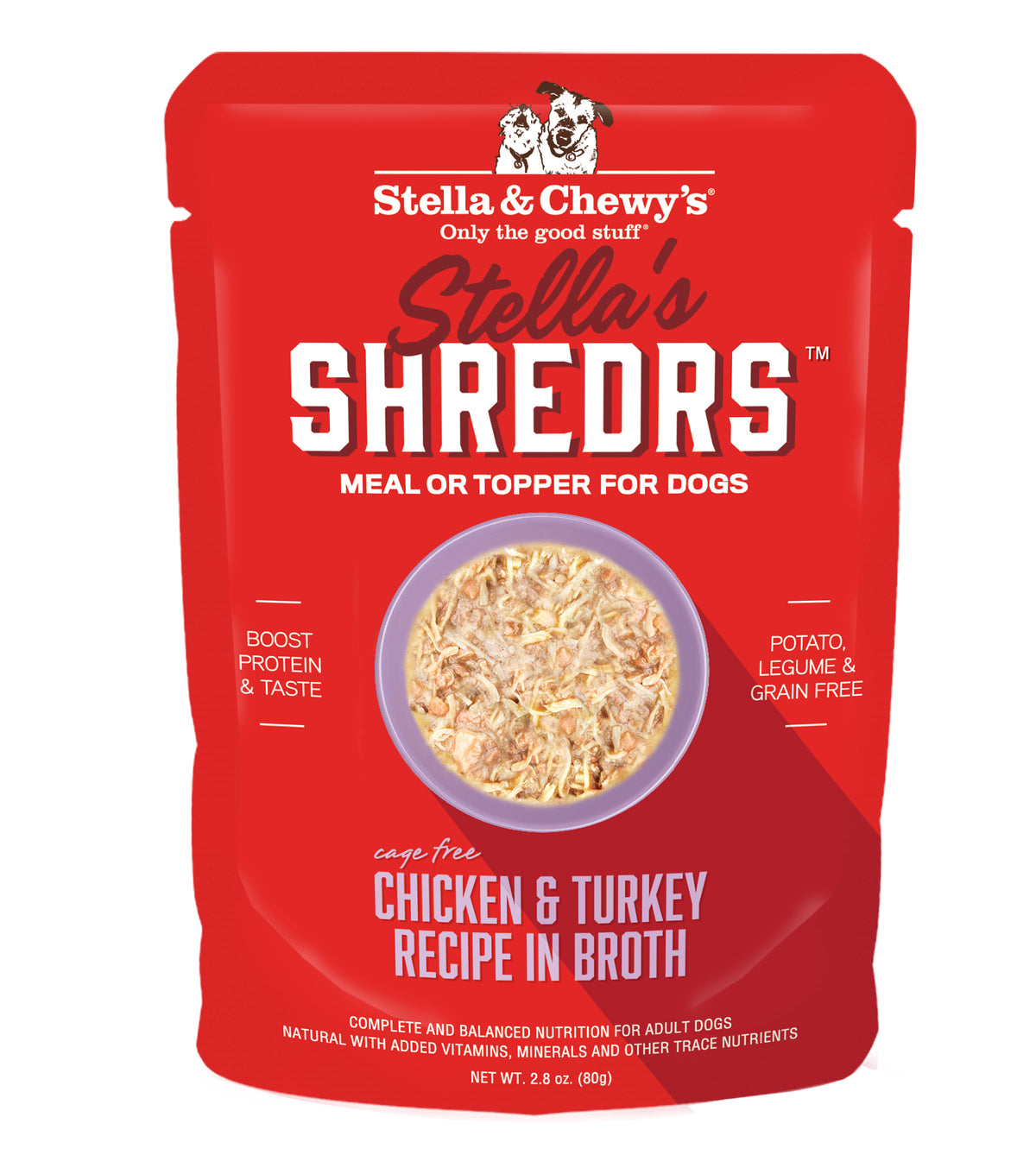 Stella &amp; Chewy&#39;s Stella&#39;s Shredrs Chicken &amp; Turkey in Broth Dog Food