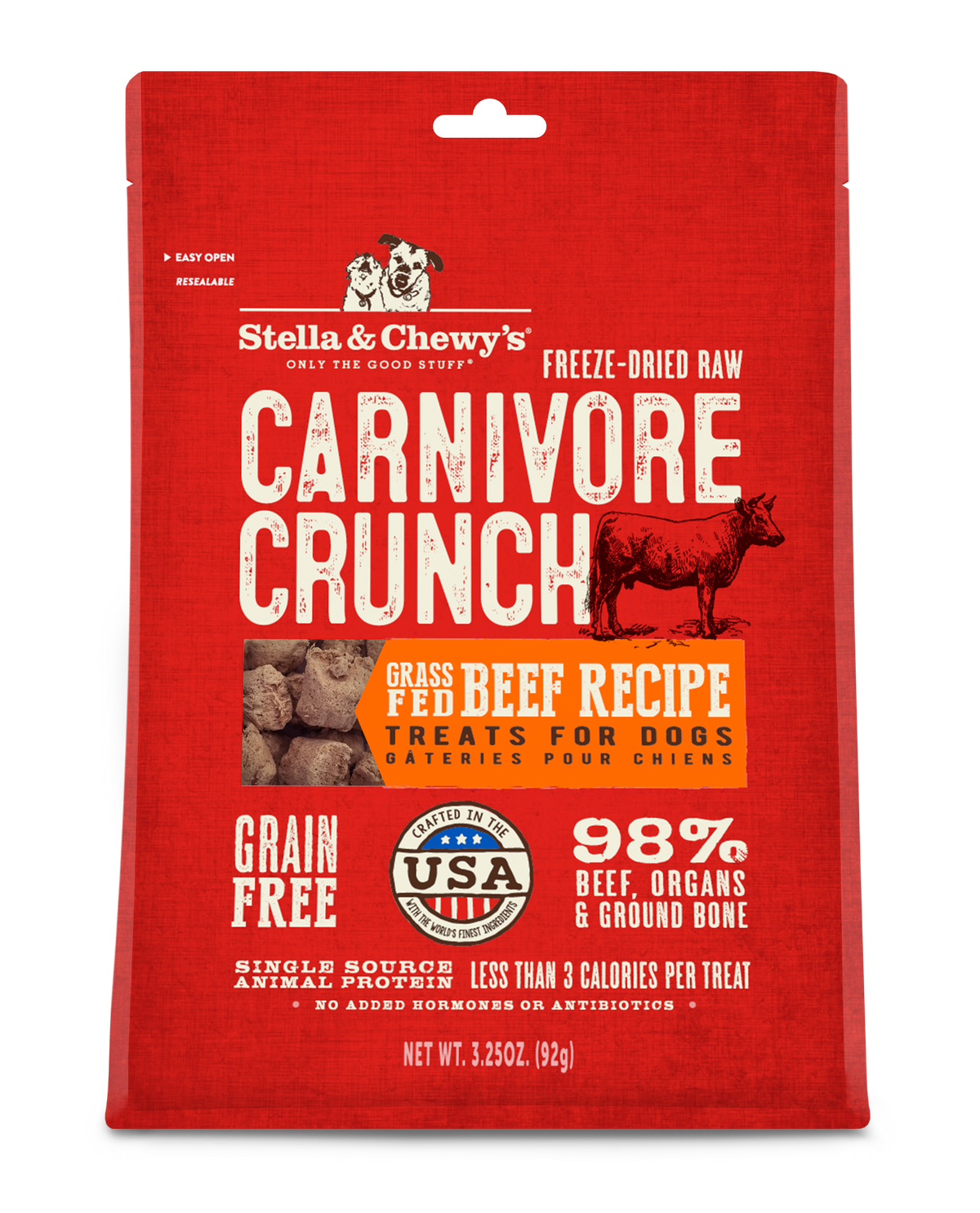 Stella &amp; Chewy&#39;s Freeze-Dried Raw Carnivore Crunch Beef Dog Treats