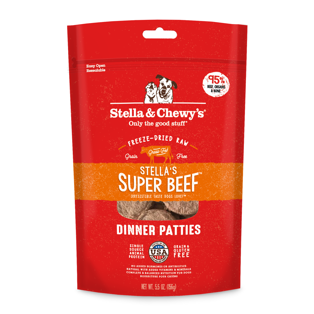 Stella &amp; Chewy&#39;s Freeze-Dried Raw Stella&#39;s Super Beef Dinner Patties Dog Food