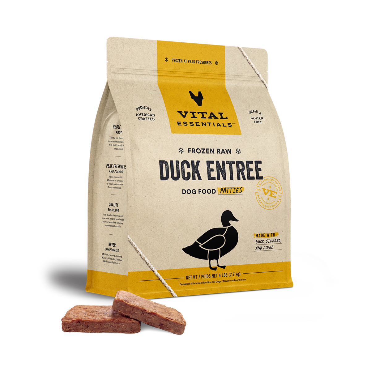 Vital Essentials Frozen Duck Raw Dog Food