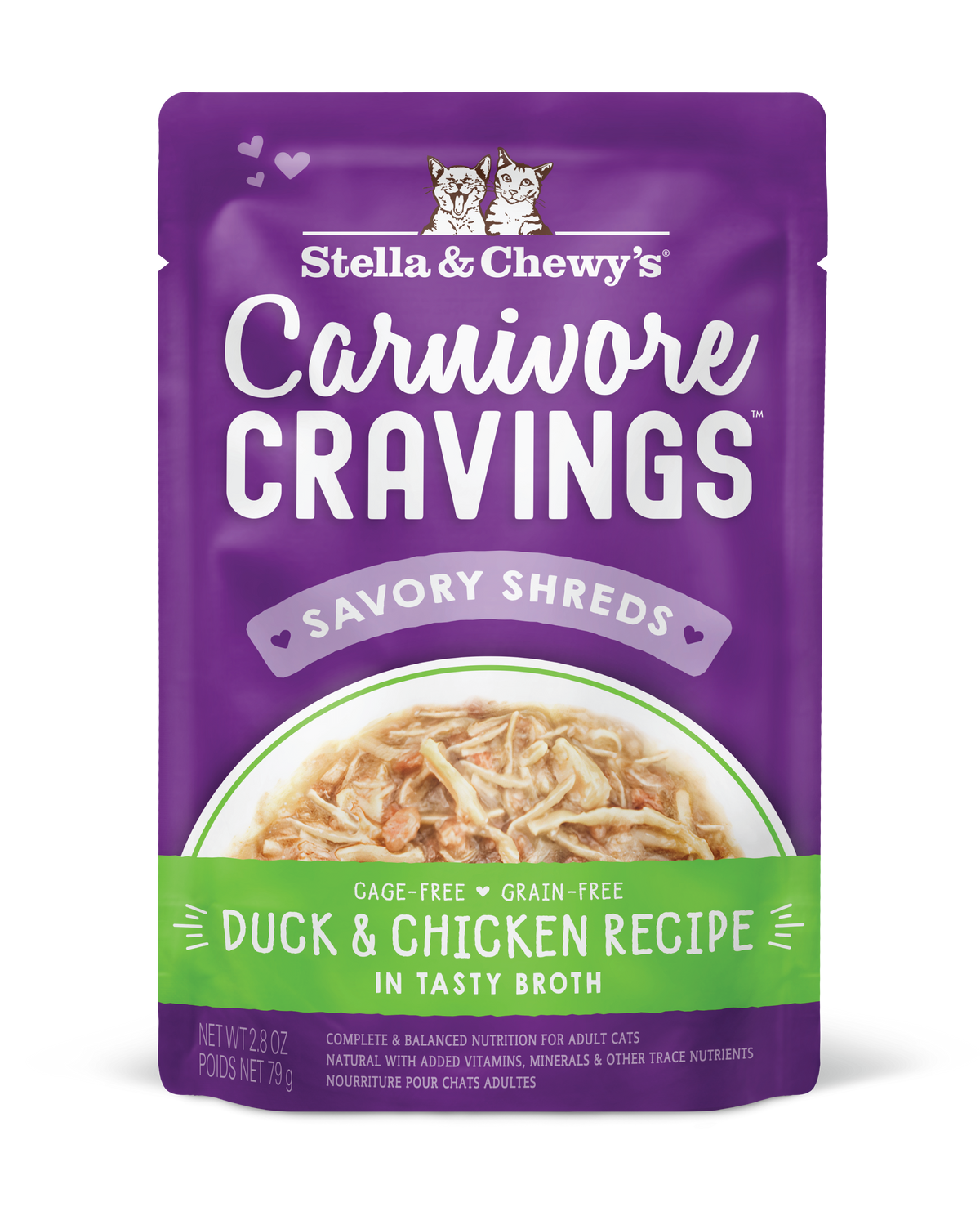 Stella &amp; Chewy&#39;s Savory Shreds Carnivore Cravings Duck &amp; Chicken Cat Food