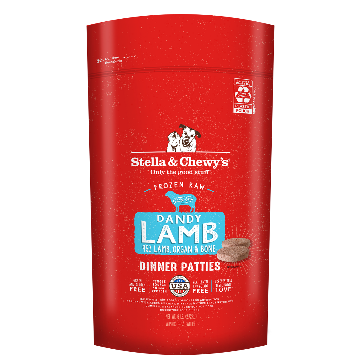 Stella &amp; Chewy&#39;s Frozen Raw Dandy Lamb Dinner Patties Dog Food