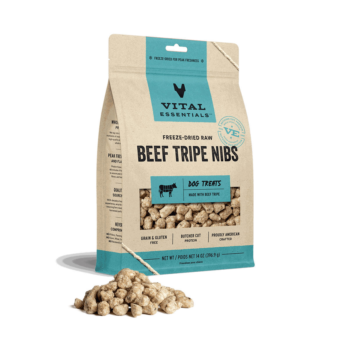 Vital Essentials Freeze-Dried Raw Beef Tripe Nibs Dog Treats