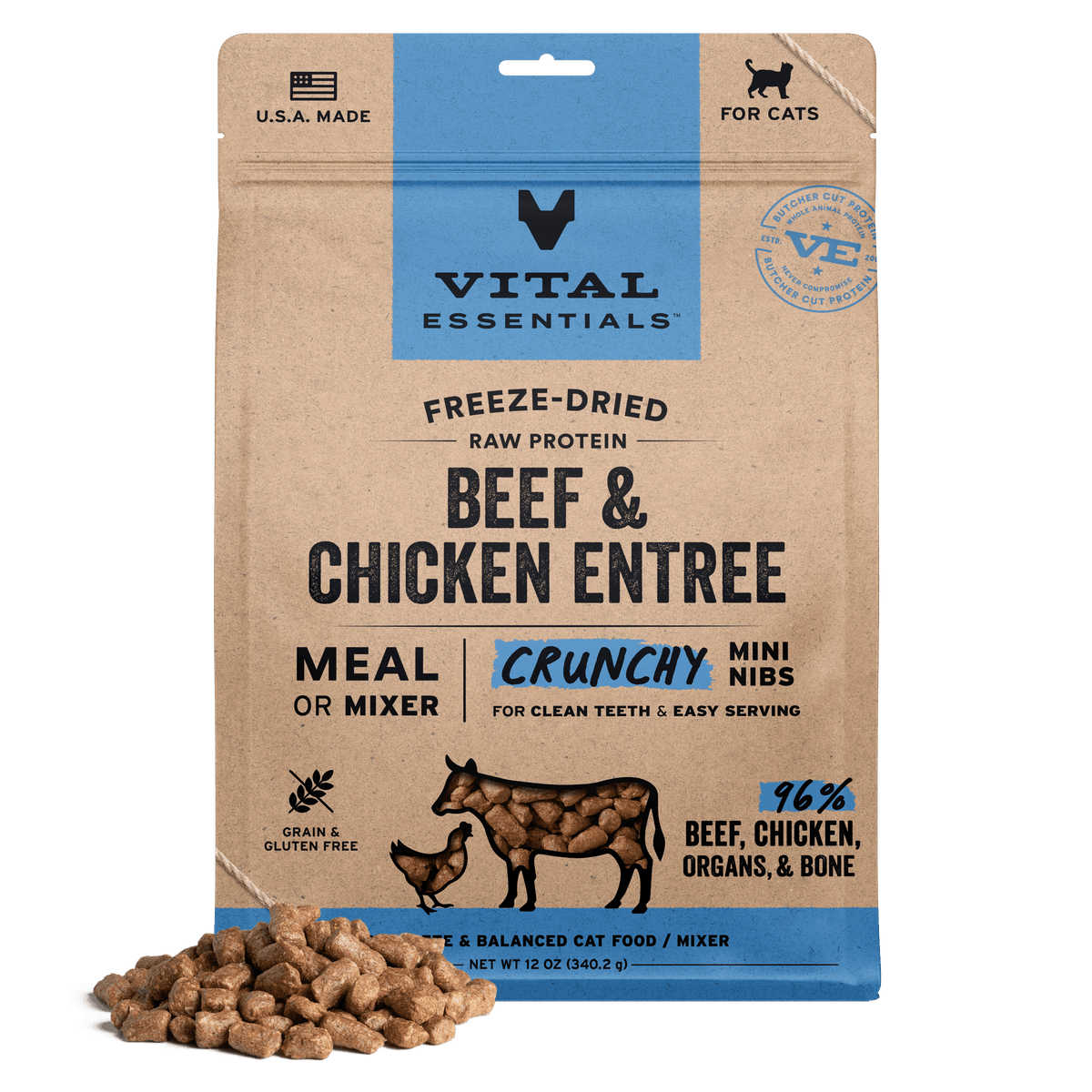 Vital Essentials Freeze-Dried Raw Beef &amp; Chicken Cat Food