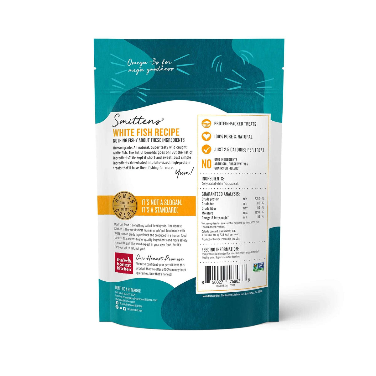 The Honest Kitchen Smittens Bites Whitefish Cat Treats