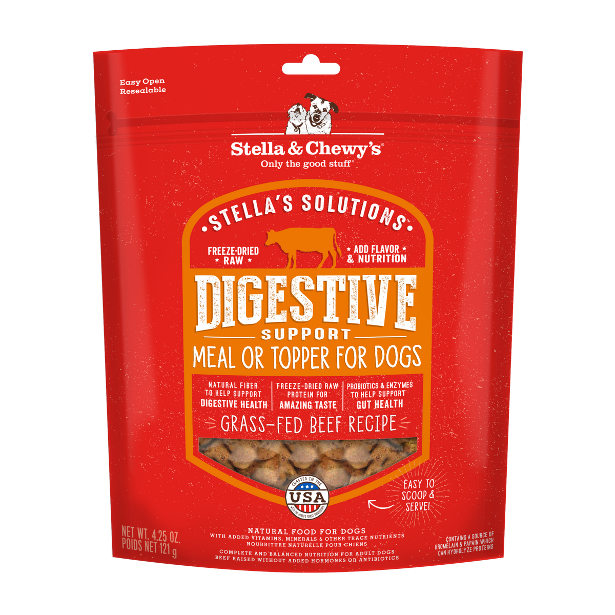 Stella &amp; Chewy&#39;s Solutions Freeze-Dried Raw Digestive Boost Beef Dog Food