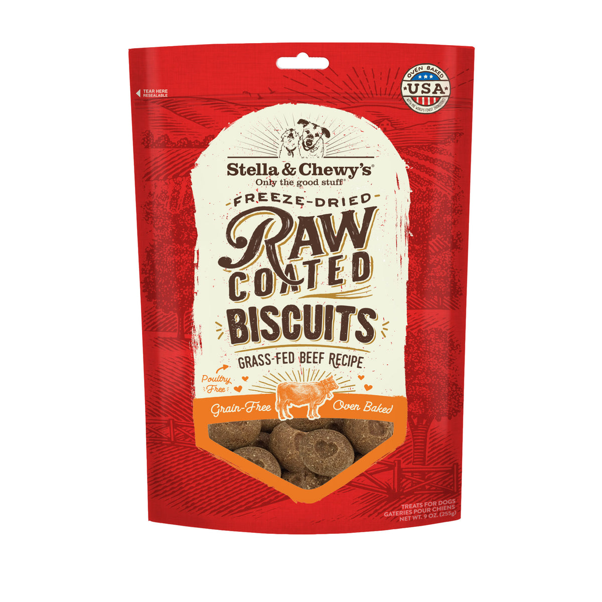 Stella &amp; Chewy&#39;s Freeze-Dried Raw Coated Biscuits Beef Dog Treats