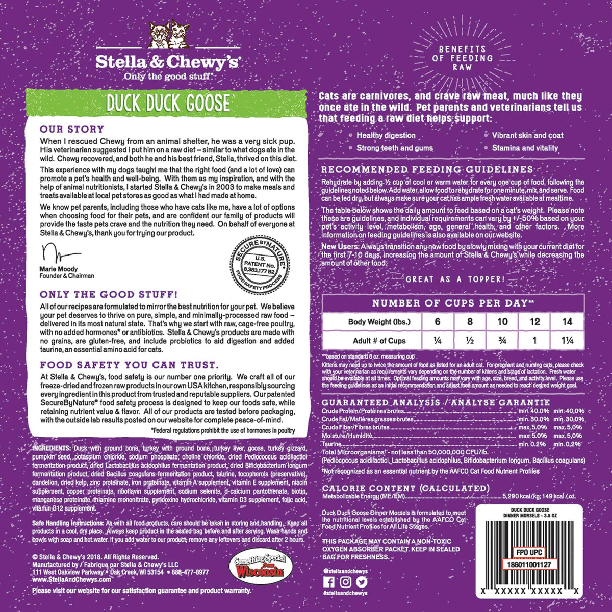 Stella &amp; Chewy&#39;s Freeze-Dried Raw Duck Duck Goose Dinner Morsels Cat Food
