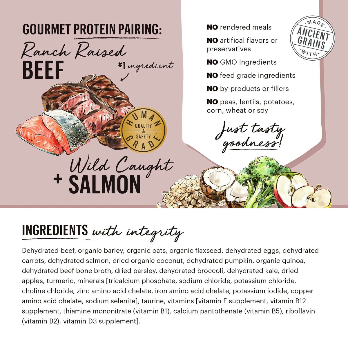 The Honest Kitchen Gourmet Grains Dehydrated Beef &amp; Salmon Dog Food