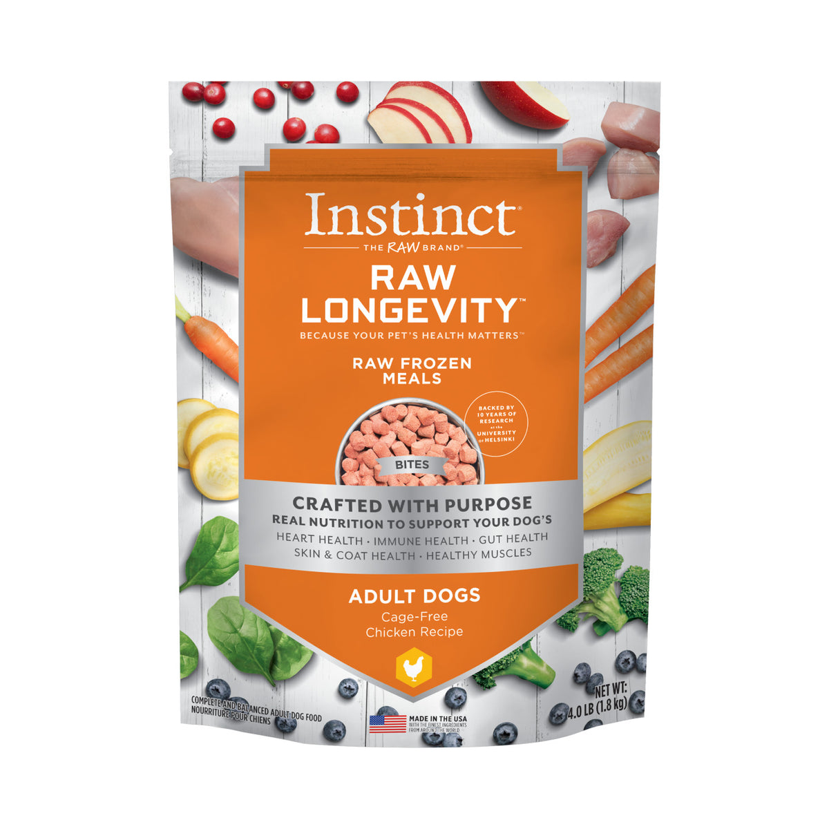 Instinct® Raw Longevity™ Raw Frozen Meals Cage-Free Chicken Recipe for Dogs