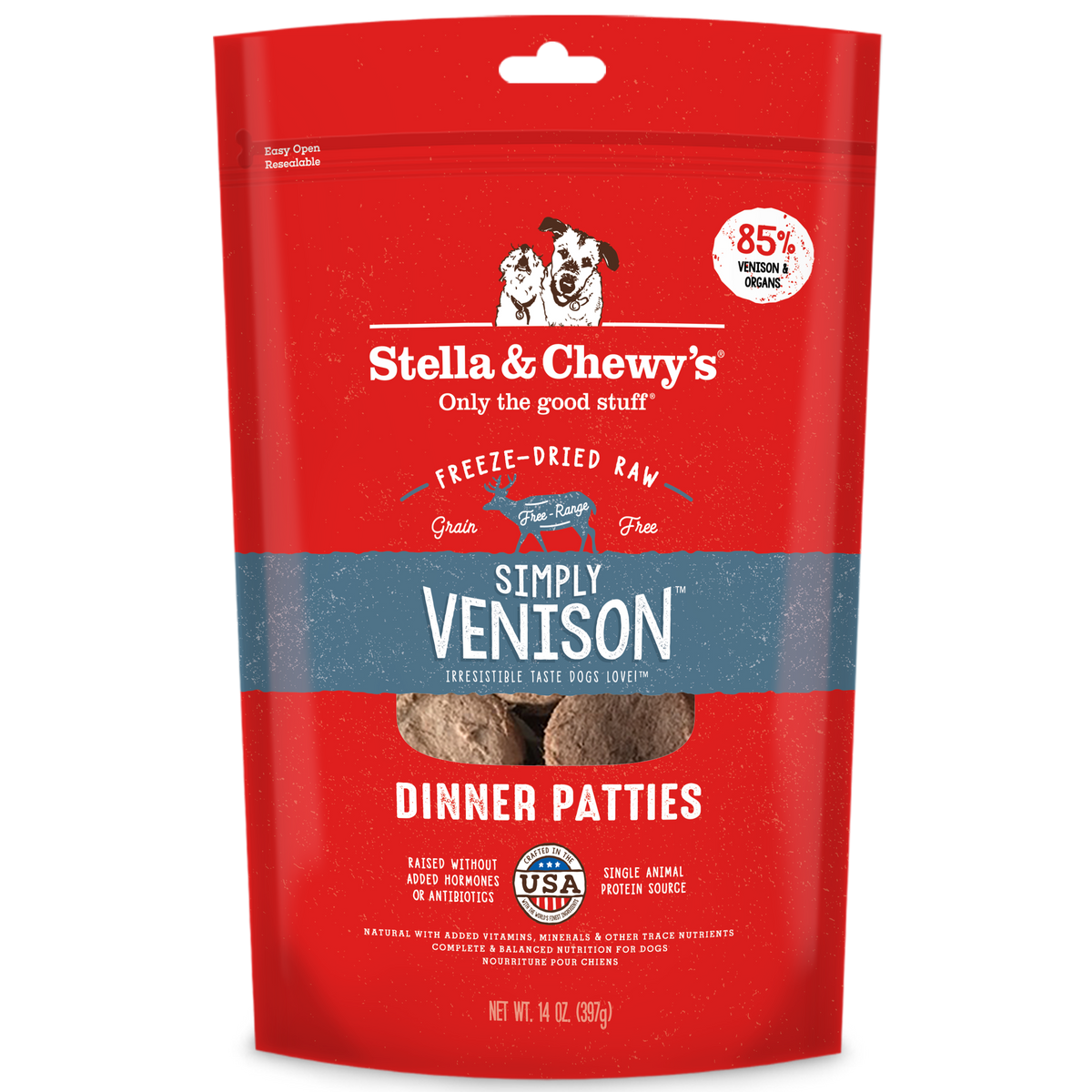 Stella &amp; Chewy&#39;s Freeze-Dried Raw Simply Venison Dinner Patties Dog Food