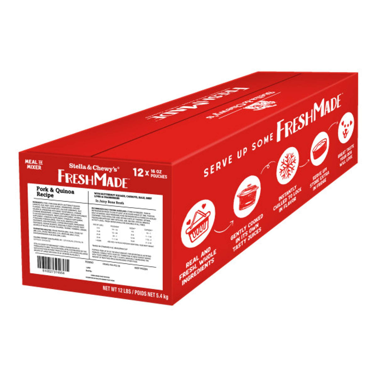 Stella &amp; Chewy&#39;s FreshMade Wholesome Grains Pork &amp; Quinoa Gently Cooked Dog Food