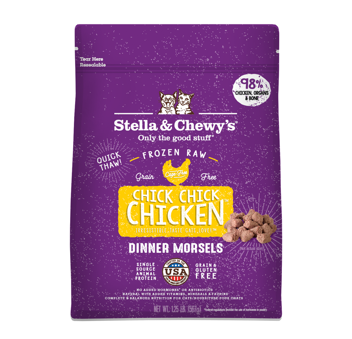 Stella &amp; Chewy&#39;s Frozen Raw Chick Chick Chicken Dinner Morsels Cat Food