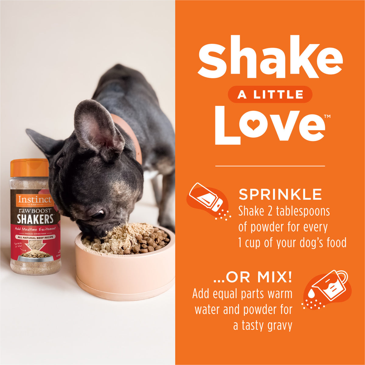 Instinct Freeze-Dried Raw Boost Shakers Grain-Free Beef Recipe Freeze-Dried Dog Food Topper