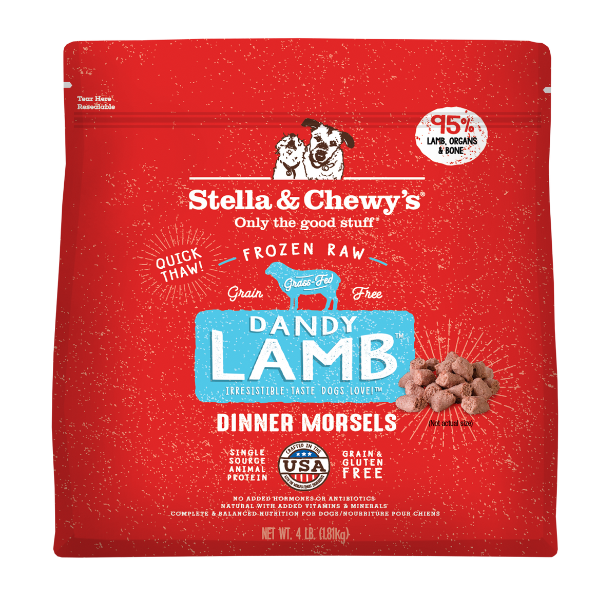 Stella &amp; Chewy&#39;s Frozen Raw Dandy Lamb Dinner Morsels Dog Food