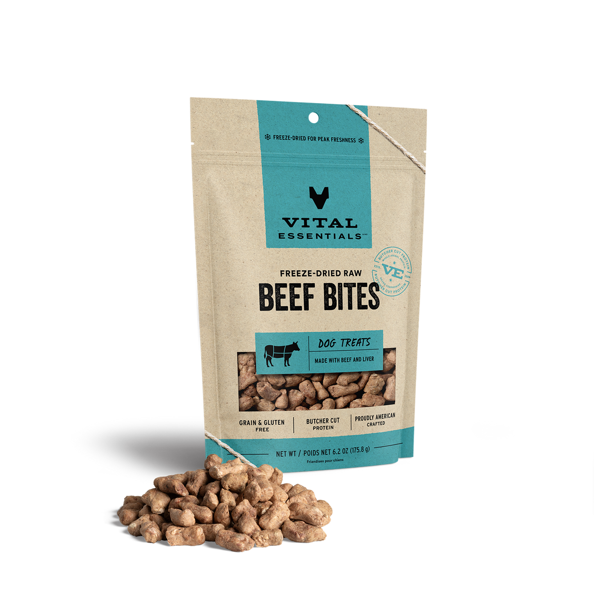 Vital Essentials Freeze-Dried Raw Beef Bites Dog Treats
