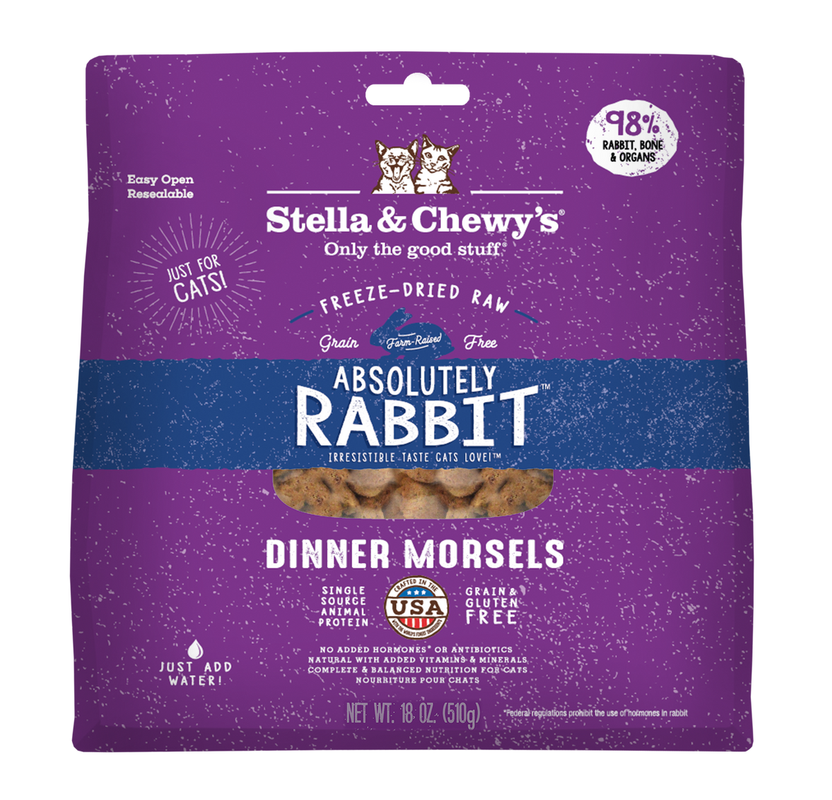 Stella &amp; Chewy&#39;s Freeze-Dried Raw Absolutely Rabbit Dinner Morsels Cat Food