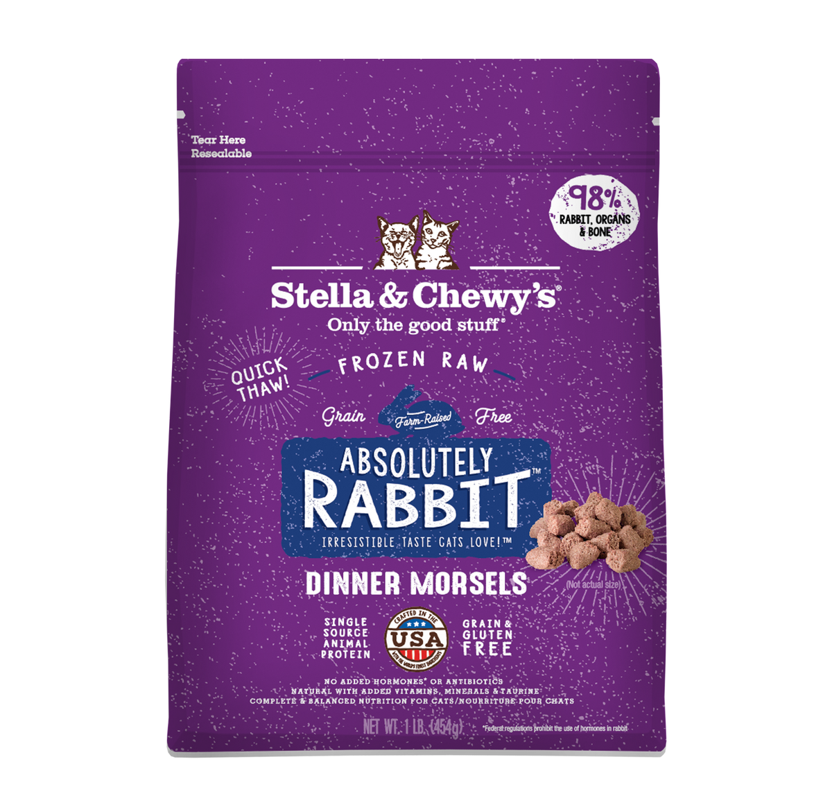 Stella &amp; Chewy&#39;s Frozen Raw Absolutely Rabbit Dinner Morsels Cat Food